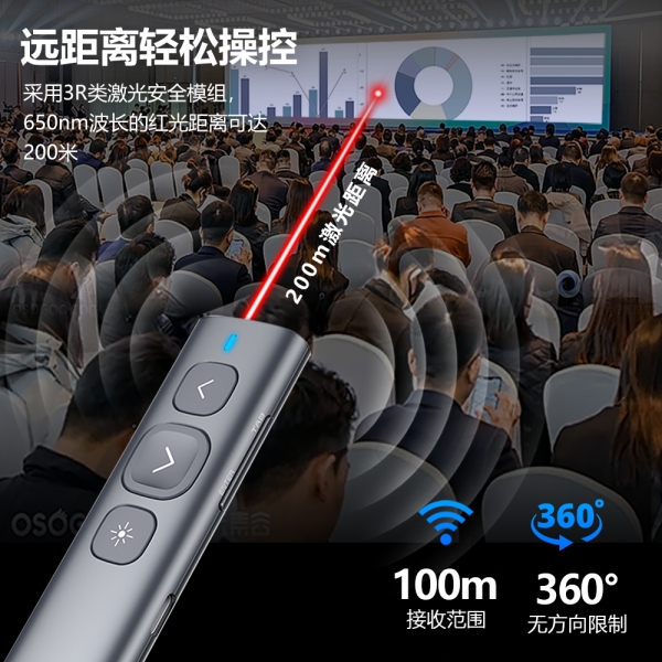 N95 BLE 绿光 翻页笔 蓝牙连接 上下翻页 全屏黑屏 超链接