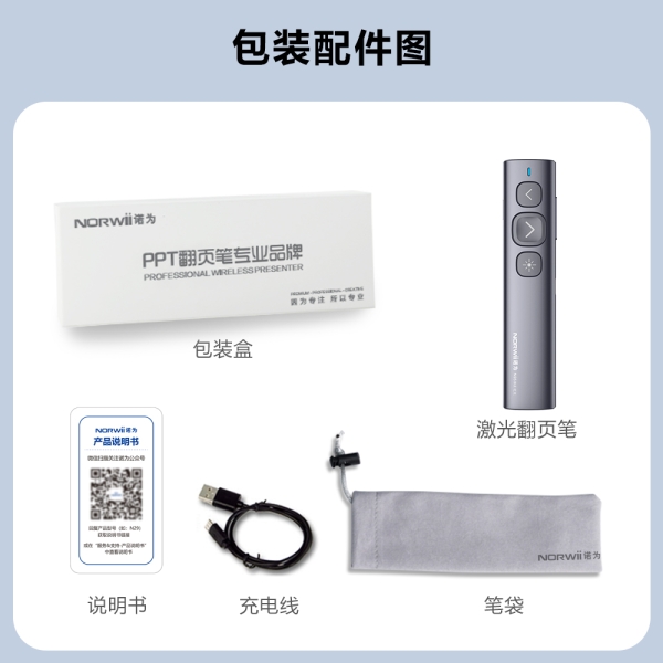 N95 BLE 绿光 翻页笔 蓝牙连接 上下翻页 全屏黑屏 超链接