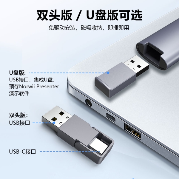 N97s 翻页笔 红光 双头/U盘接收器 蓝牙连接 数字激光 放大镜 聚光灯